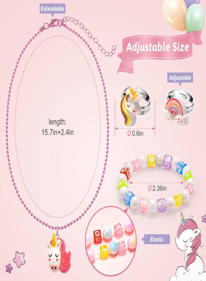 BeAndge Toddler Girls Jewelry for 3 Year Old, Kids Play Jewelry Set for Little Girl Age 4-6, Children Dress Up Necklaces Childs Rings Bracelets for Toddlers Princess Ages 3+ 3-5 4 5 6 7 Years - Image 2